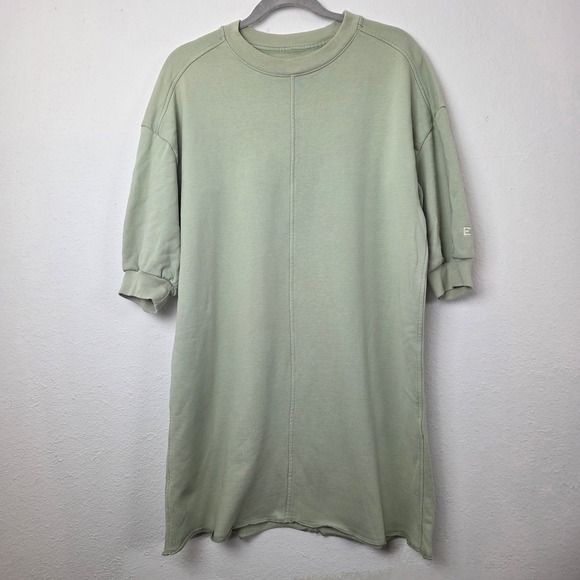 Everlane Dresses & Skirts - Everlane Sage‎ Green Organic Cotton Sweatshirt T-Shirt Dress Women Small